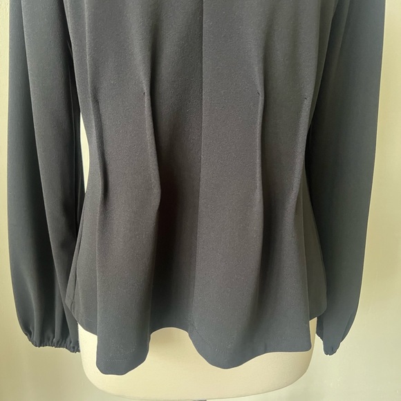 Ann Taylor Black Ling Sleeve Pin tucked Blouse - Picture 3 of 10
